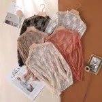 Elegant Floral Mesh Top – Women's Sheer Long Sleeve Mesh Undershirt - Product code: IMP1-T