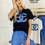 CONIAL Summer Casual Round Neck Chanel Ladies T-shirt | WTEE-002