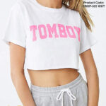 Graphic Letter Printed with Crew Neck crop top - CROP-025