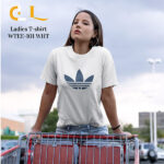 Graphic Blue Ladies Round neck T-Shirt | WTEE-101 - Image 2