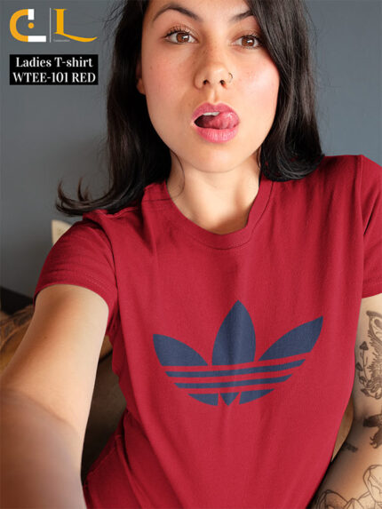 Graphic Blue Ladies Round neck T-Shirt | WTEE-101