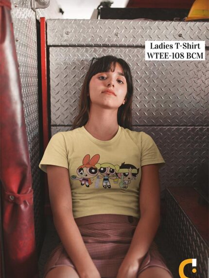 Powerpuff Girls Graphic Design Printed Summer Half Sleeve T-shirt - WTEE-108