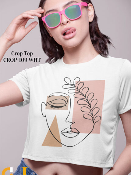 Figure Graphic Cropped Top - CROP:109