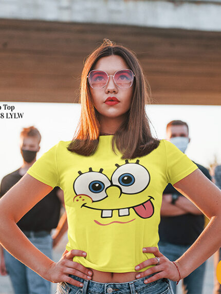 Spongebob Cartoon Graphical Female Crop Top | CROP-118