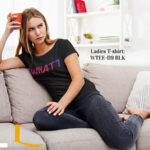 WHAT??? Letter Illustration Ladies Round Neck Tshirt - WTEE:119