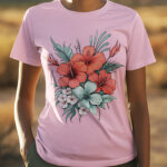 Nature's Palette Floral T-Shirt - Unique Botanical Artwork - WTEE-1508