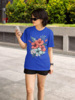 Nature's Palette Floral T-Shirt - Unique Botanical Artwork - WTEE-1508 - Image 4