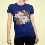 Peony Bouquet Graphic Women's Casual T-Shirt - WTEE-1509 - Image 3