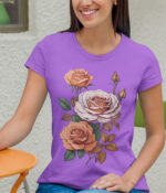 Artistic Multicolor Rose Graphic T-Shirt - Perfect Casual Wear- WTEE-1521 - Image 5