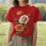 Artistic Multicolor Rose Graphic T-Shirt - Perfect Casual Wear- WTEE-1521