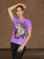 Eye-Catching Floral Print - Women's Casual Tee - WTEE-1522 - Image 2