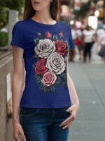 Eye-Catching Floral Print - Women's Casual Tee - WTEE-1522