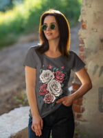Eye-Catching Floral Print - Women's Casual Tee - WTEE-1522 - Image 4