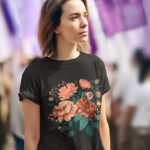 Peony Bouquet Graphic Women's Casual T-Shirt - WTEE-1524