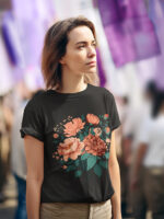 Peony Bouquet Graphic Women's Casual T-Shirt - WTEE-1524