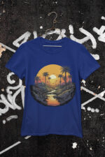 Tropical Mountain Sunset Mens T-shirt | TEE-1610 - Image 2