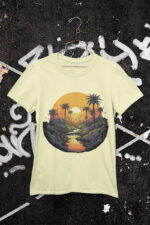 Tropical Mountain Sunset Mens T-shirt | TEE-1610 - Image 3