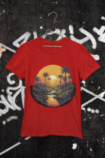 Tropical Mountain Sunset Mens T-shirt | TEE-1610