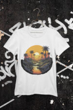 Tropical Mountain Sunset Mens T-shirt | TEE-1610 - Image 5