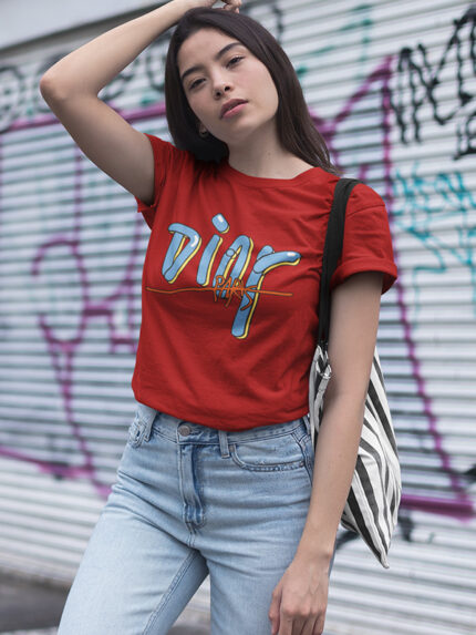 Blue DIOR Round Neck Female T-shirt | WTEE-0165