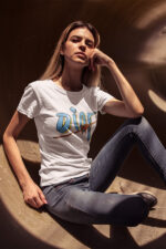Blue DIOR Round Neck Female T-shirt | WTEE-0165 - Image 2