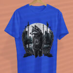 Urban Wolf Night Graphic T-Shirt - TEE1701