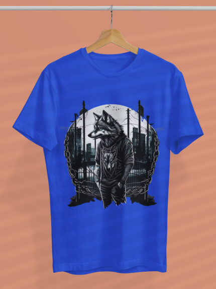 Urban Wolf Night Graphic T-Shirt - TEE1701