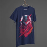 Vivid Cyber Wolf Graphic Men's T-Shirt - TEE-1702
