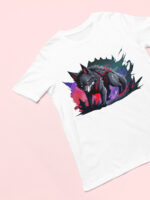 Fierce Predator Wolf Graphic T-Shirt – Stunning and Vibrant Design | TEE-1706 - Image 3