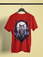 Full Moon Wolf Graphic T-Shirt – Ideal for Wildlife Enthusiasts - TEE-1707 - Image 3