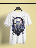 Full Moon Wolf Graphic T-Shirt – Ideal for Wildlife Enthusiasts - TEE-1707 - Image 6
