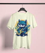 Hip Shiba Inu with Guitar Graphic Tee – Stylish T-Shirt - TEE-1709 - Image 3