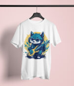 Hip Shiba Inu with Guitar Graphic Tee – Stylish T-Shirt - TEE-1709 - Image 4
