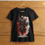 Epic Japanese Samurai Graphic Tee – Fierce Warrior Illustration - TEE-1718