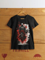 Epic Japanese Samurai Graphic Tee – Fierce Warrior Illustration - TEE-1718