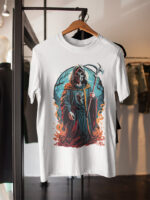Grim Reaper Flames Graphic T-Shirt - TEE-1720 - Image 2