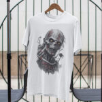 Graphic Zombie Skull T-Shirt - Horror Artwork Design - TEE-1721