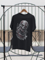 Graphic Zombie Skull T-Shirt - Horror Artwork Design - TEE-1721 - Image 3