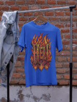 Hot Flames Letter Graphic T-Shirt for Men - Bold Fire Design - TEE-1722