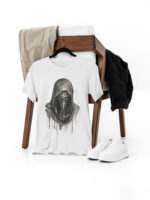 Dark Hooded Skull Art T-Shirt - Dripping Effect - TEE-1728 - Image 3