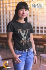 LV Illustration Print Ladies Half sleeve T-shirt - WTEE-213
