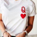 Red Queen of hearts Pocket design | Ladies T-shirt WTEE-022