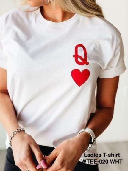 Red Queen of hearts Pocket design | Ladies T-shirt WTEE-022