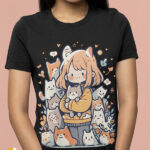 Summer friendly Cat lovers Ladies T-shirt - WTEE-297