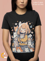 Cute Kitty Round Neck Female TEE | WTEE-297 - Image 6