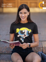 Bubbles Powerpuff Girl Cartoon Graphic Ladies T-shirt - WTEE-299 - Image 5
