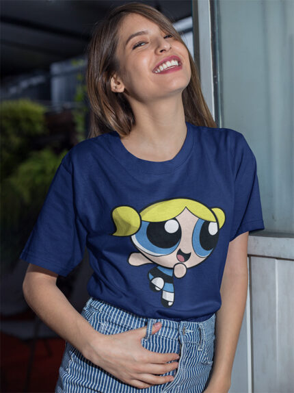 Bubbles Powerpuff Girl Cartoon Graphic Ladies T-shirt - WTEE-299