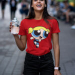 Bubbles Powerpuff Girl Cartoon Graphic Ladies T-shirt - WTEE-299