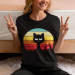 Rainbow Cat Graphical Round NecK Women's T-shirt - WTEE-315