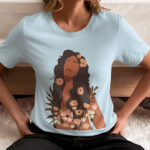 Floral Figure Graphic Ladies T-shirt - WTEE-318